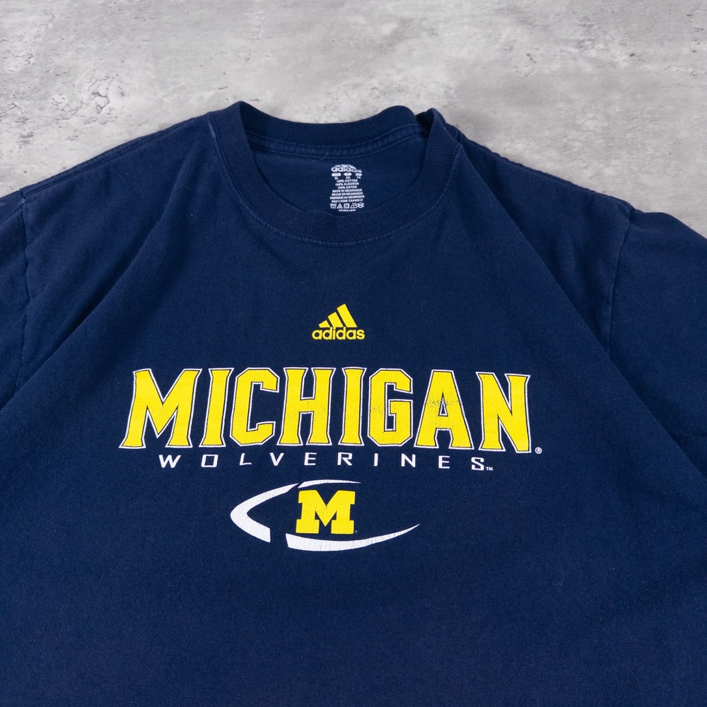 y2k adidas michigan wolverines tee mens xl - Picture 2 of 6